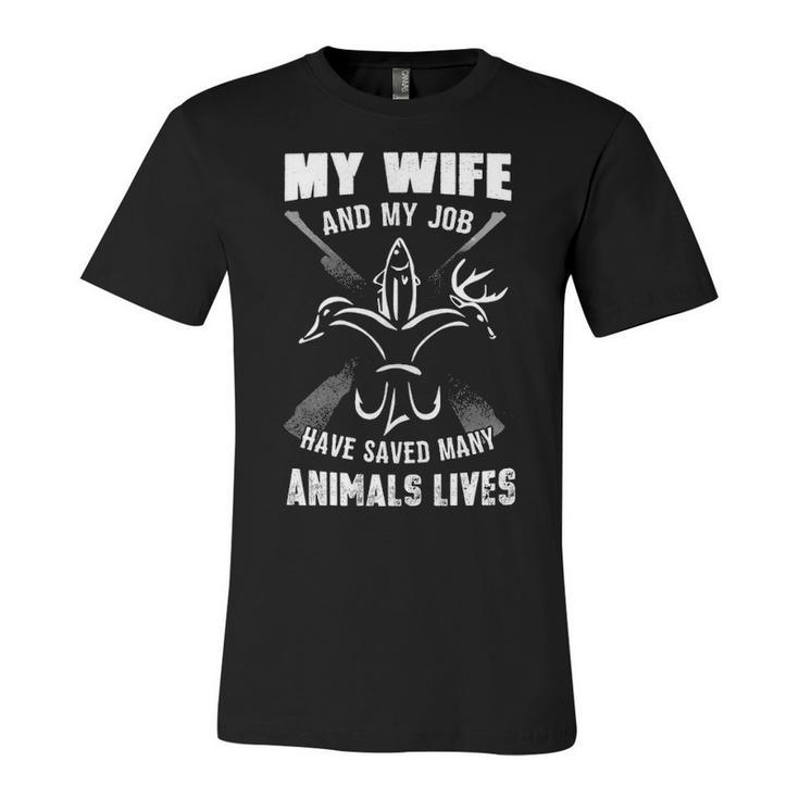 My Wife & Job - Saved Many Animals Unisex Jersey Short Sleeve Crewneck Tshirt
