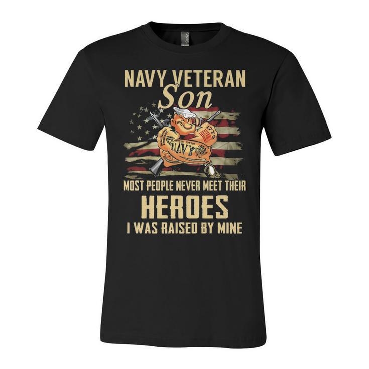 Navy Veteran Son Unisex Jersey Short Sleeve Crewneck Tshirt