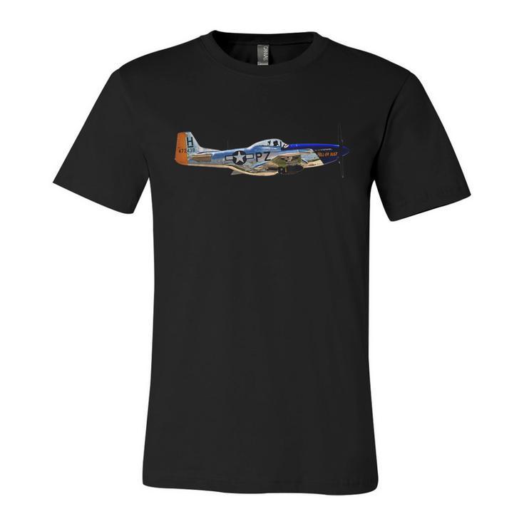 P51 Mustang Wwii Fighter Plane Us Military Aviation History Unisex Jersey Short Sleeve Crewneck Tshirt