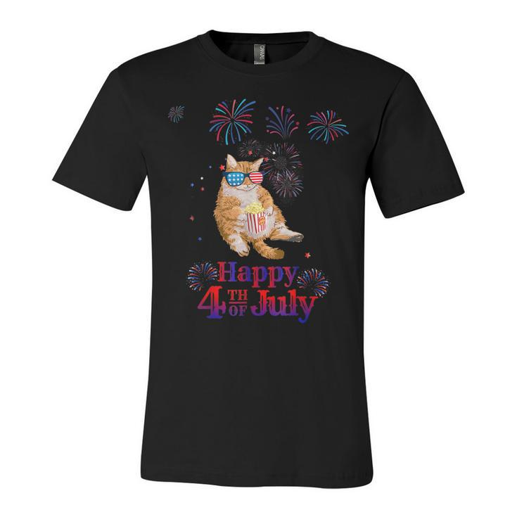 Patriotic Cat  Happy 4Th Of July  Unisex Jersey Short Sleeve Crewneck Tshirt
