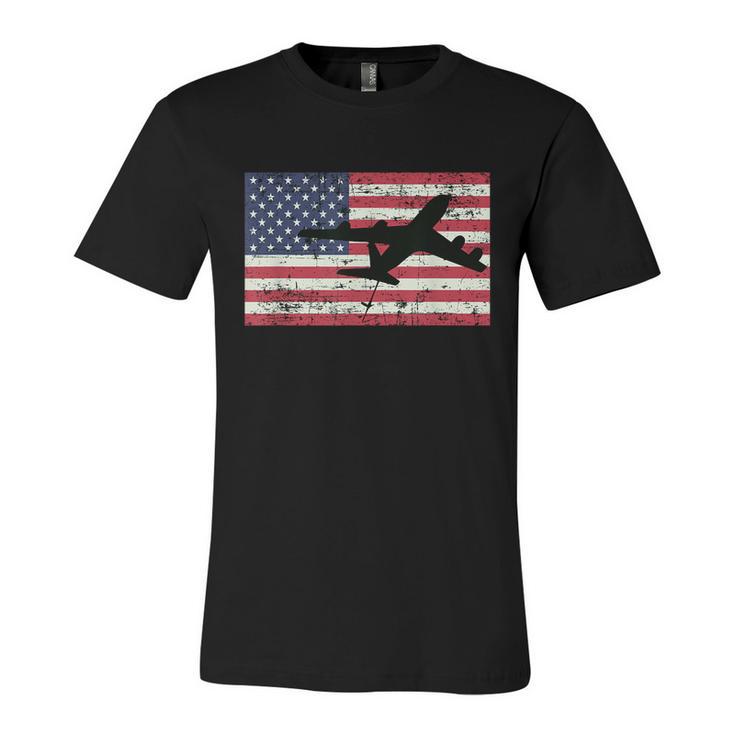 Patriotic Kc135 Stratotanker Jet American Flag Unisex Jersey Short Sleeve Crewneck Tshirt