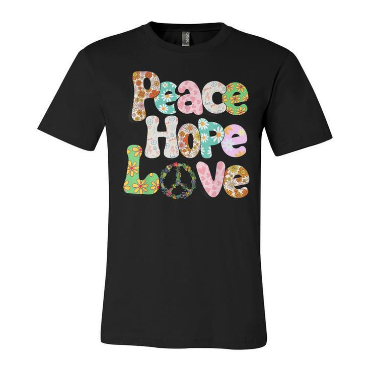 Peace Sign Love 60S 70S Tie Dye Hippie Halloween Costume  V3 Unisex Jersey Short Sleeve Crewneck Tshirt