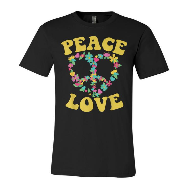 Peace Sign Love 60S 70S Tie Dye Hippie Halloween Costume  V7 Unisex Jersey Short Sleeve Crewneck Tshirt