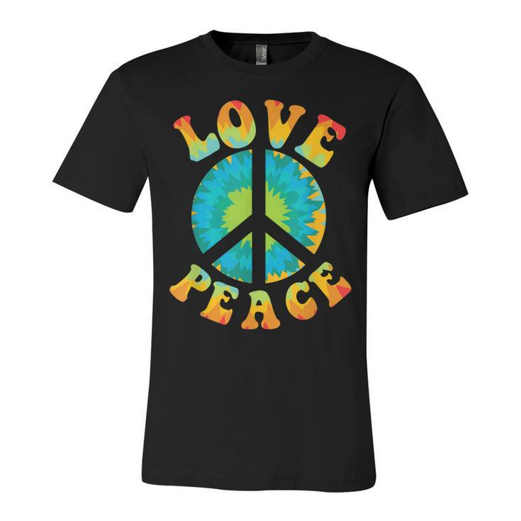 Peace Sign Love 60S 70S Tie Dye Hippie Halloween Costume  V9 Unisex Jersey Short Sleeve Crewneck Tshirt