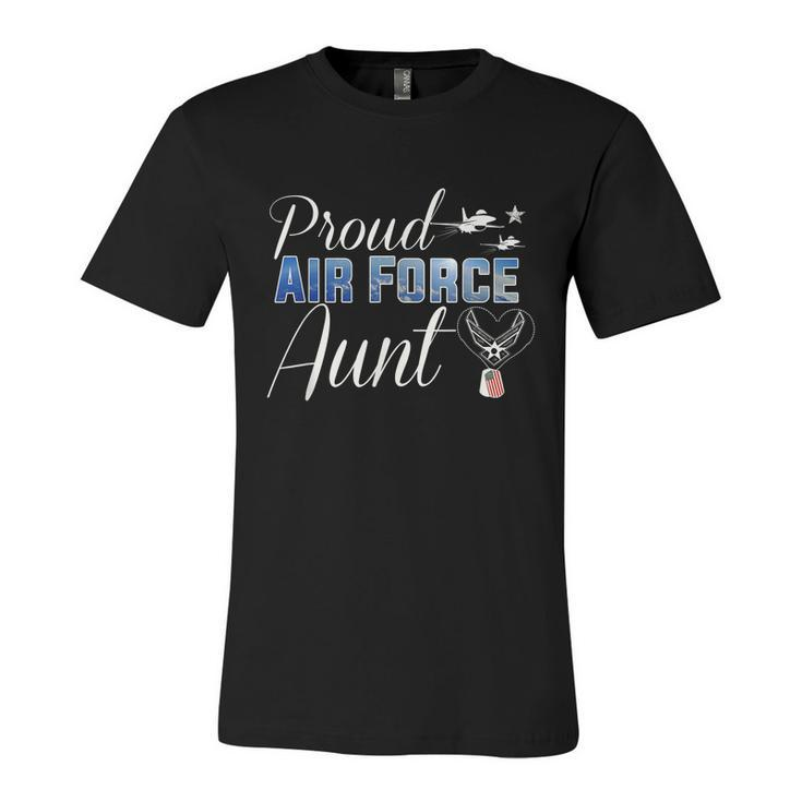 Proud Air Force Aunt Heart Us Air Force Military Unisex Jersey Short Sleeve Crewneck Tshirt