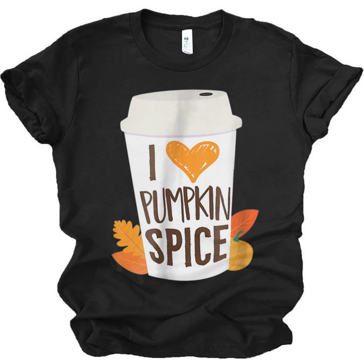 Pumpkin Spice Coffee Latte Fall Autumn Season And Halloween  Men Women T-shirt Unisex Jersey Short Sleeve Crewneck Tee