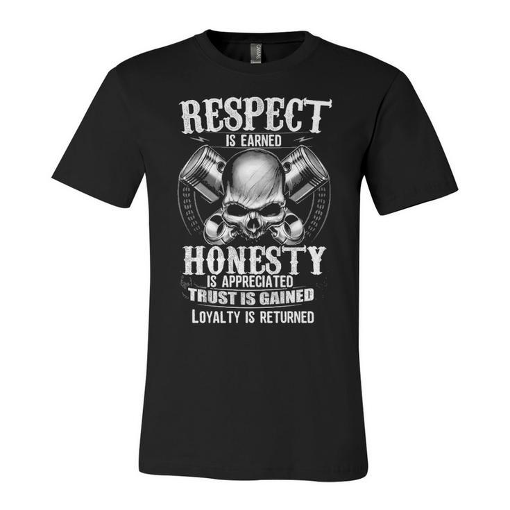 Respect Is Earned - Loyalty Is Returned Unisex Jersey Short Sleeve Crewneck Tshirt