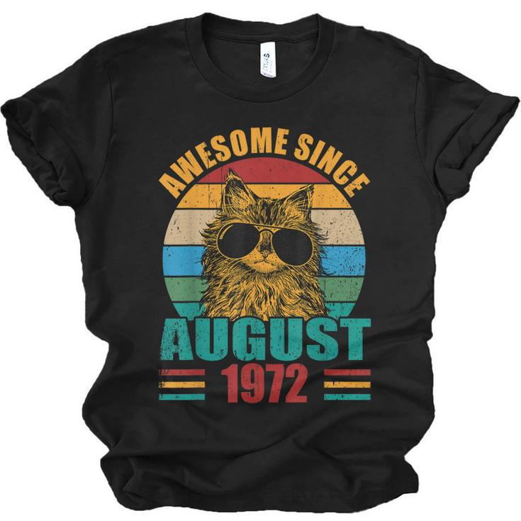 Retro Awesome Since August 1972 50Th Birthday 50 Years Old  Unisex Jersey Short Sleeve Crewneck Tshirt