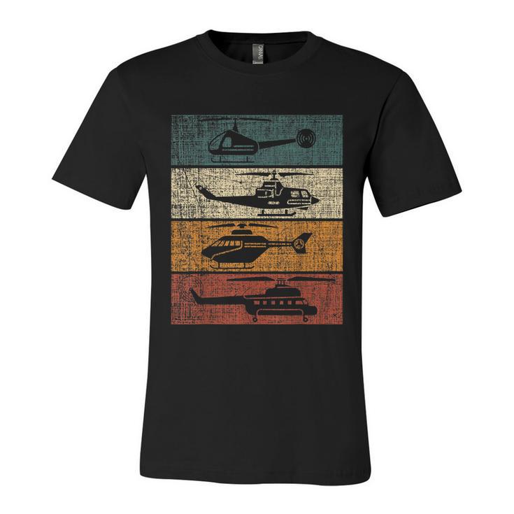 Retro Helicopter Pilot Vintage Aviation Unisex Jersey Short Sleeve Crewneck Tshirt