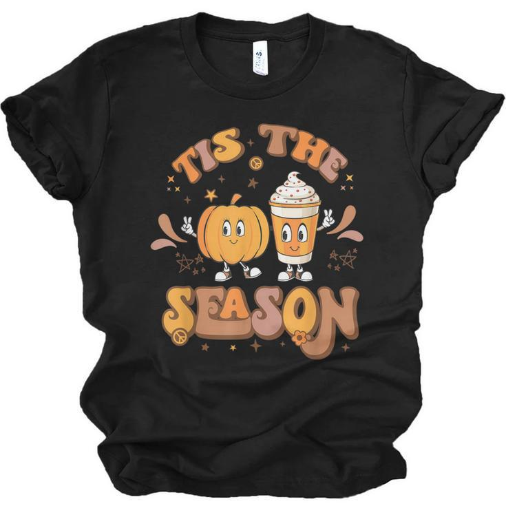 Retro Tis The Season Pumpkin Spice Fall Vibes Thanksgiving  Unisex Jersey Short Sleeve Crewneck Tshirt
