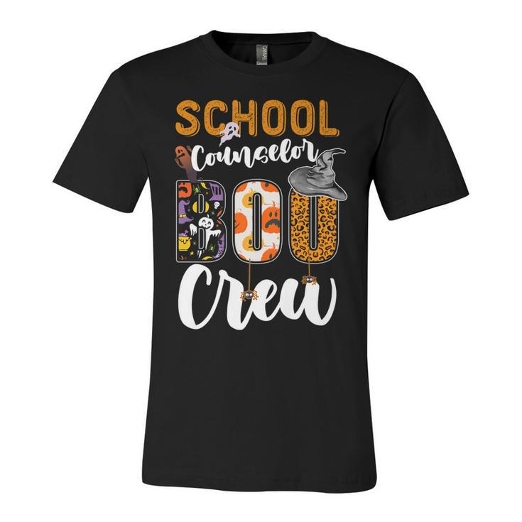 School Counselor Boo Crew Ghost Funny Halloween Matching   Unisex Jersey Short Sleeve Crewneck Tshirt