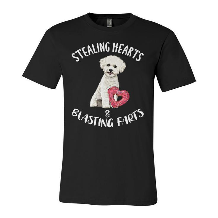 Stealing Hearts Blasting Farts Bichons Frise Valentines Day Jersey T-Shirt