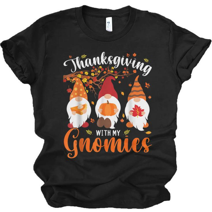Thanksgiving With My Gnomies Funny Autumn Gnomes Lover  Men Women T-shirt Unisex Jersey Short Sleeve Crewneck Tee
