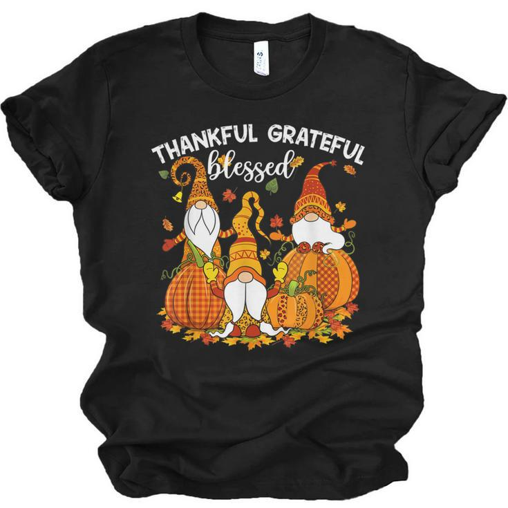 Three Cute Gnomes Halloween Pumpkin Autumn Fall  Unisex Jersey Short Sleeve Crewneck Tshirt