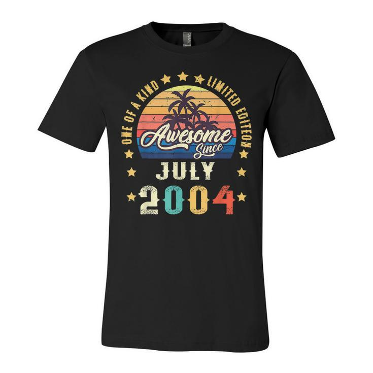 Vintage 18Th Birthday Awesome Since July 2004 Epic Legend  Unisex Jersey Short Sleeve Crewneck Tshirt