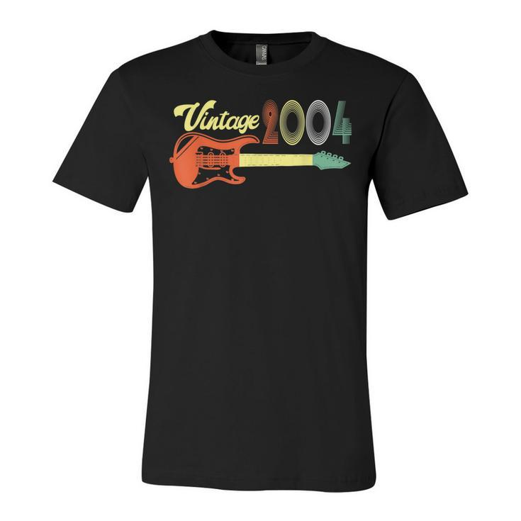 Vintage 2004 Retro 18Th Birthday With Guitar 18 Years Old  Unisex Jersey Short Sleeve Crewneck Tshirt