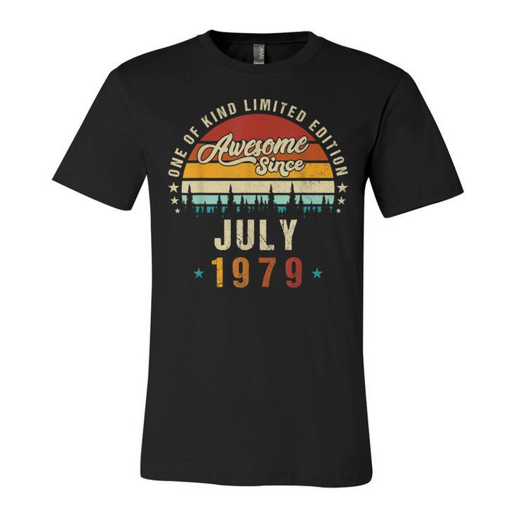 Vintage 43Th Birthday Awesome Since July 1979 Epic Legend  Unisex Jersey Short Sleeve Crewneck Tshirt