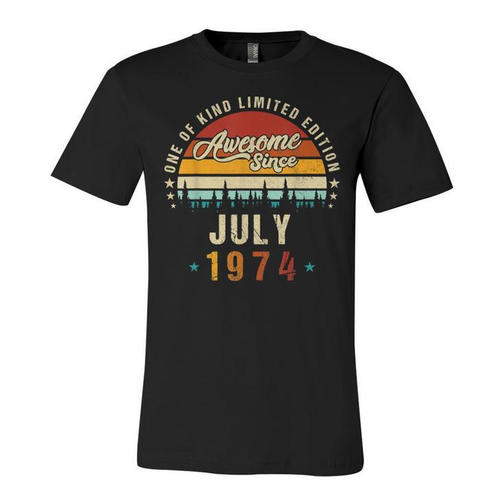 Vintage 48Th Birthday Awesome Since July 1974 Epic Legend  Unisex Jersey Short Sleeve Crewneck Tshirt