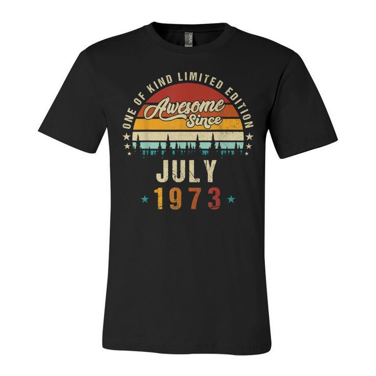 Vintage 49Th Birthday Awesome Since July 1973 Epic Legend  Unisex Jersey Short Sleeve Crewneck Tshirt