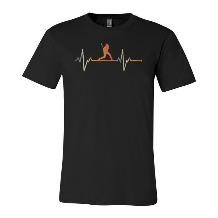 Vintage Baseball Player Heartbeat Baseball Jersey T-Shirt