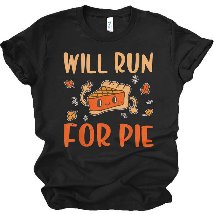 Will Run For Pie Pumpkin Funny Thanksgiving  Unisex Jersey Short Sleeve Crewneck Tshirt