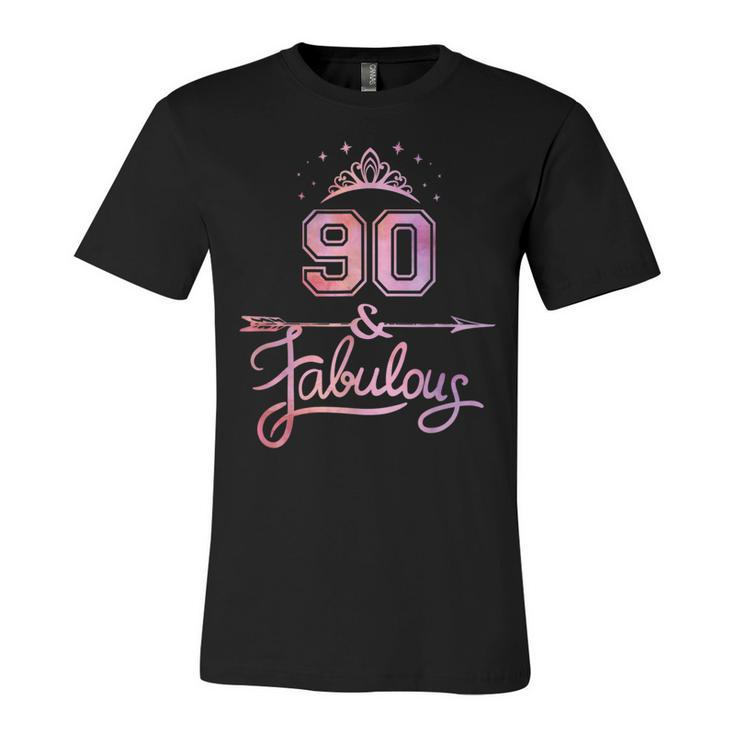 Women 90 Years Old And Fabulous Happy 90Th Birthday  Unisex Jersey Short Sleeve Crewneck Tshirt
