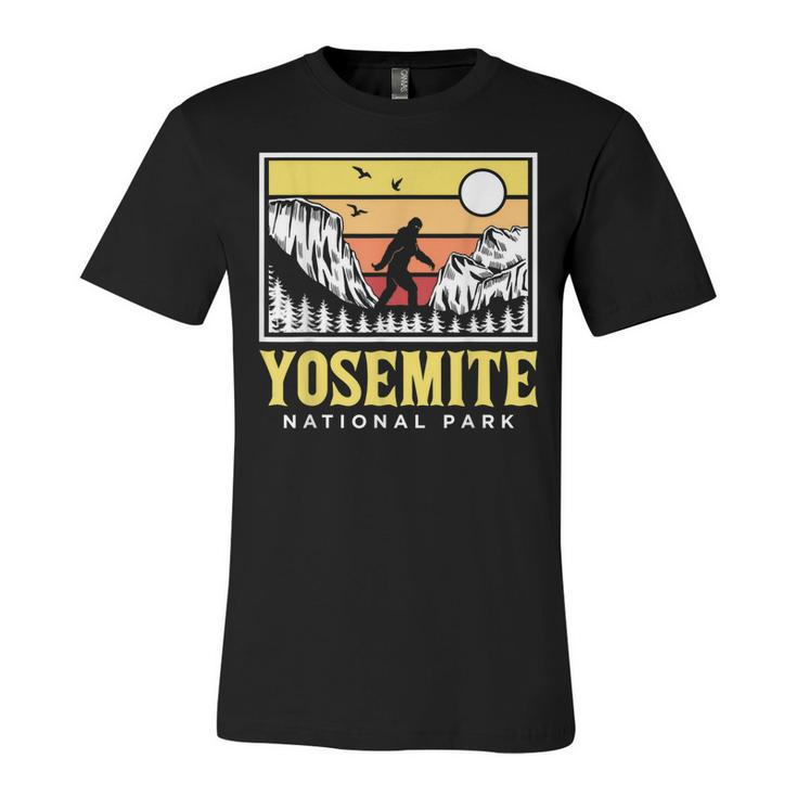 Yosemite National Park Us Bigfoot Sasquatch Yeti Funny Gift  Unisex Jersey Short Sleeve Crewneck Tshirt