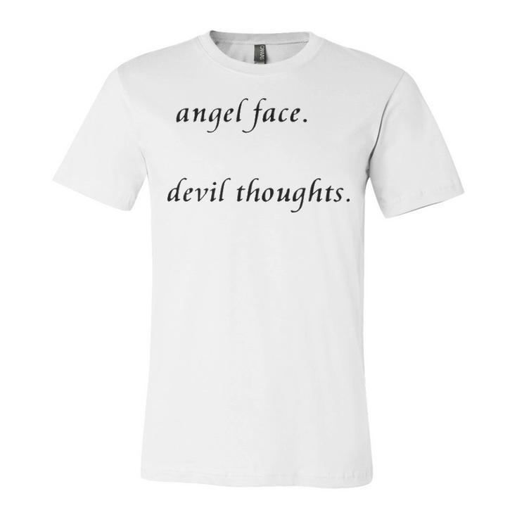 Angel Face Devil Thoughts V2 Unisex Jersey Short Sleeve Crewneck Tshirt