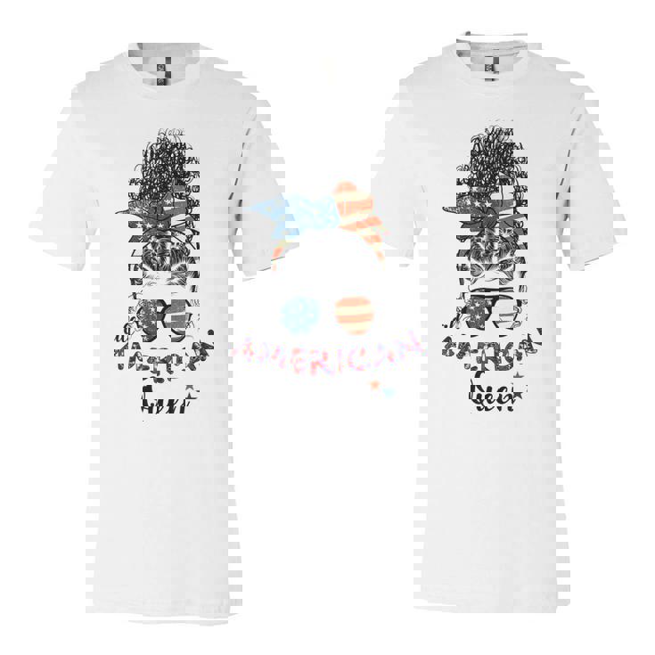 Black Women Girls Queen Afro African American Flag July 4Th  Unisex Jersey Short Sleeve Crewneck Tshirt