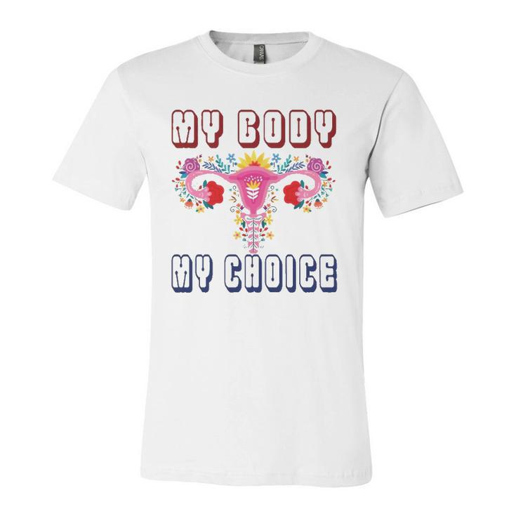 My Body My Choice Pro Roe Floral Uterus Jersey T-Shirt
