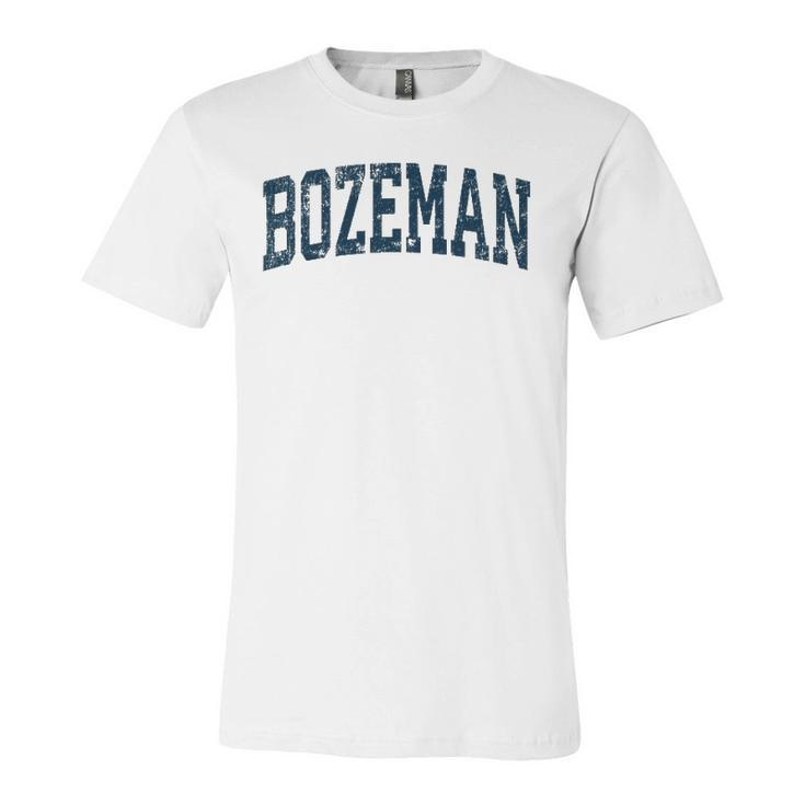 Bozeman Montana Mt Vintage Athletic Sports Navy Jersey T-Shirt