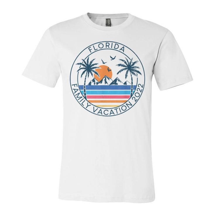 Florida Family Vacation 2022 Beach Palm Tree Summer Tropical  Unisex Jersey Short Sleeve Crewneck Tshirt