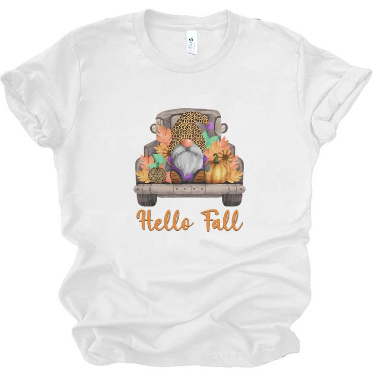 Gnomes Hello Fall Season Sweater Weather Men Women T-shirt Unisex Jersey Short Sleeve Crewneck Tee