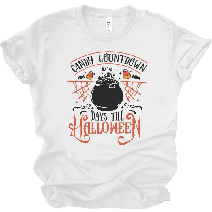 Halloween Candy Countdown Days Till Halloween Orange And Black Men Women T-shirt Unisex Jersey Short Sleeve Crewneck Tee