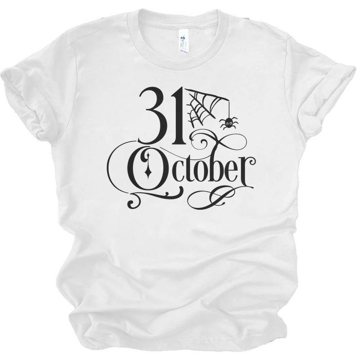 Halloween October 31 Happy Halloween Black Design Men Women T-shirt Unisex Jersey Short Sleeve Crewneck Tee