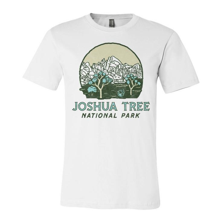 Joshua Tree National Park Vintage Mountains & Trees Sketch  Unisex Jersey Short Sleeve Crewneck Tshirt