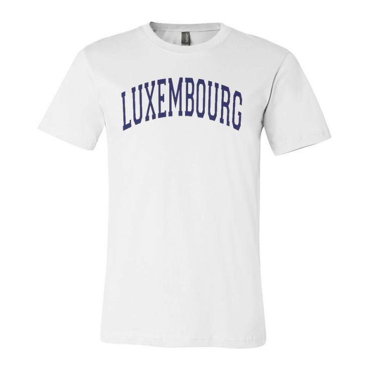 Luxembourg Varsity Style Navy Blue Text Jersey T-Shirt