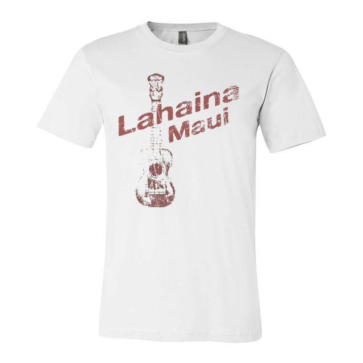 Maui Hawaii Lahaina Ukulele Vintage Hawaiian Uke Jersey T-Shirt