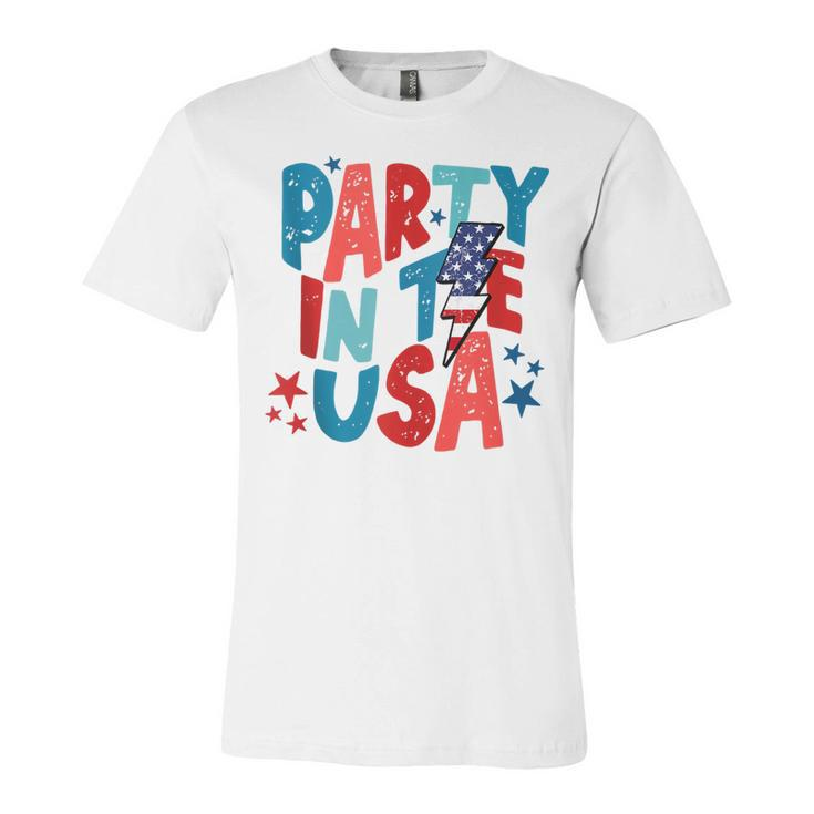 Party In The Usa Funny 4Th Of July American Flag  Unisex Jersey Short Sleeve Crewneck Tshirt