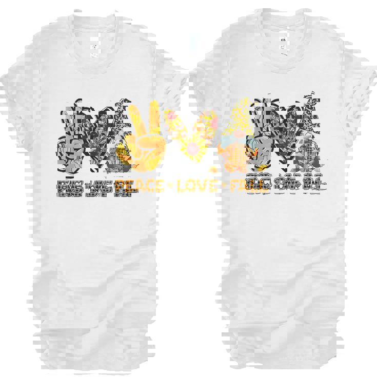 Peace Love Fall Funny Gnome Autumn Lover Pumpkins Halloween Men Women T-shirt Unisex Jersey Short Sleeve Crewneck Tee
