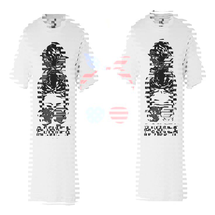 Pro Choice Af Messy Bun Us Flag Reproductive Rights Tank  Unisex Jersey Short Sleeve Crewneck Tshirt