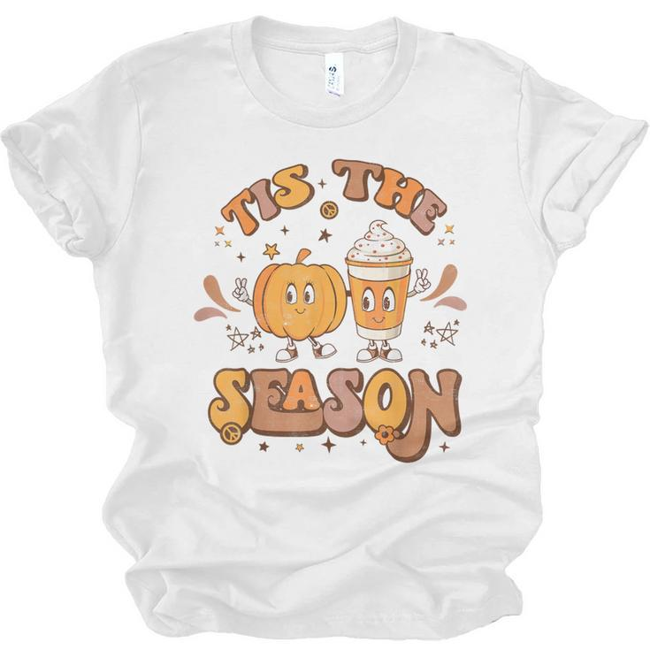 Tis The Season Pumpkin Spice Autumn Fall Thanksgiving Retro  Unisex Jersey Short Sleeve Crewneck Tshirt