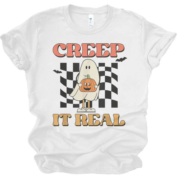Vintage Retro Cute Creep It Real Halloween  Men Women T-shirt Unisex Jersey Short Sleeve Crewneck Tee