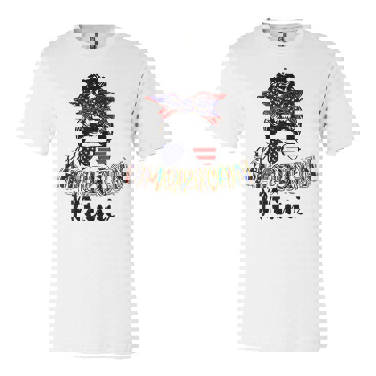 Womens All American Mimi Messy Bun 4Th Of July Independence Day  Unisex Jersey Short Sleeve Crewneck Tshirt