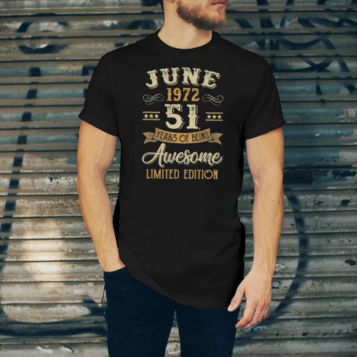 51 Years Awesome Vintage June 1972 51St Birthday Jersey T-Shirt