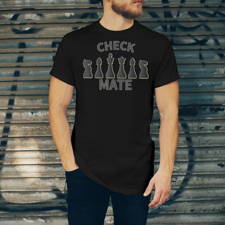 Chess Pieces King Queen Bishop Rook Pawn Checkmate Unisex Jersey Short Sleeve Crewneck Tshirt