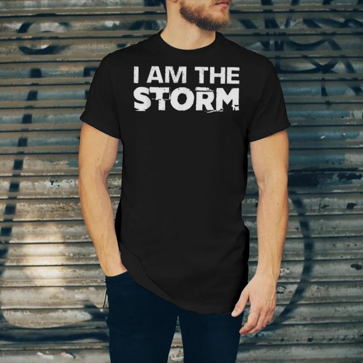 I Am The Storm Fate Devil Whispers Motivational Distressed Unisex Jersey Short Sleeve Crewneck Tshirt