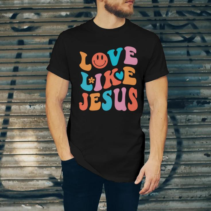 Love Like Jesus Religious God Christian Words Gift V2 Unisex Jersey Short Sleeve Crewneck Tshirt