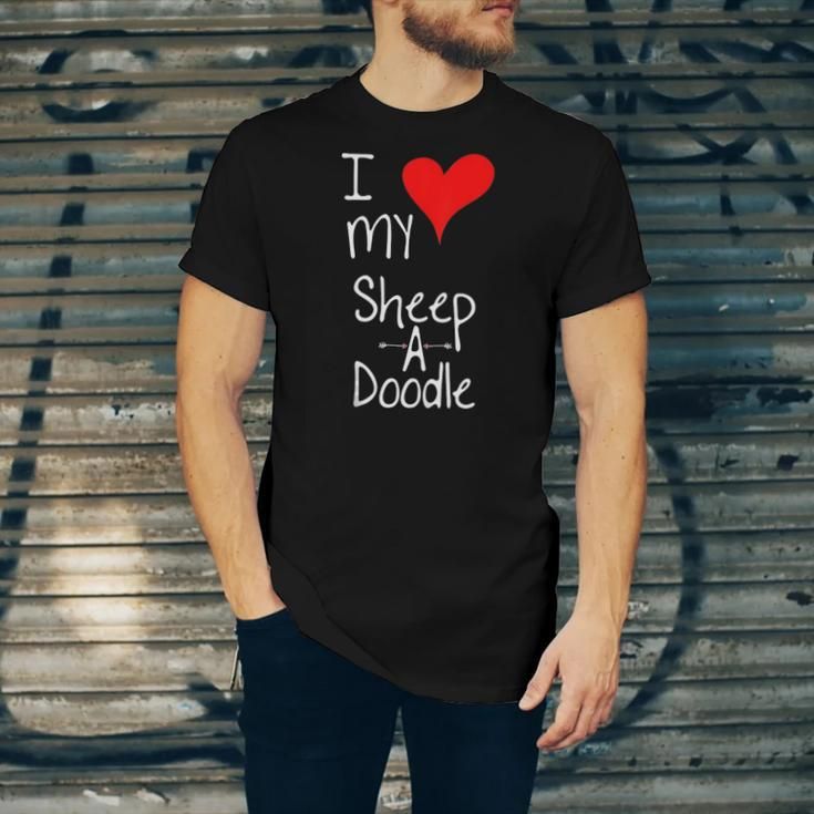 I Love My Sheepadoodle Cute Dog Owner &8211 Graphic Jersey T-Shirt