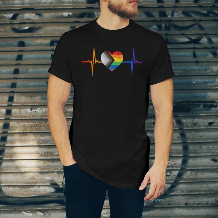 Lovely Lgbt Gay Pride Heartbeat Lesbian Gays Love Vintage Gift Unisex Jersey Short Sleeve Crewneck Tshirt